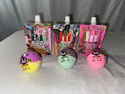 Hi Peach Layne Lot Of 3 Bath Bombs & 3 Bubble Bath Floral Berry Hi