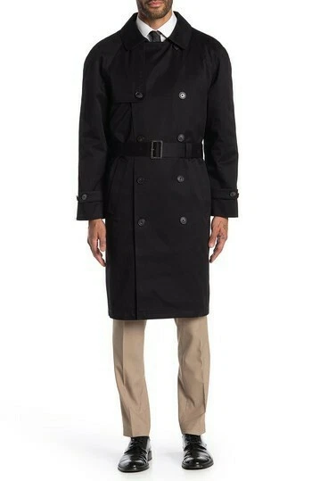 Hart Schaffner Marx Berkeley Notch Collar Double Breasted Trench Coat Size 44R