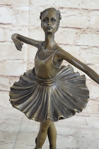 Bailarina clásica niña bailarina de ballet firmada escultura de bronce figura nuevo regalo - Imagen 7 de 10