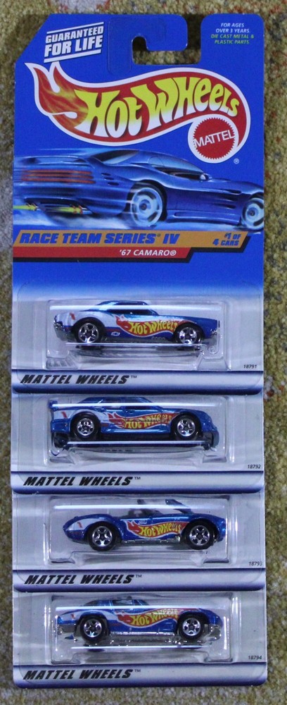1998 Hot Wheels Race Team Series IV Complete 4-Car Set by Mattel