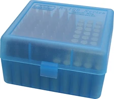 MTM 100 round Flip-Top Rifle Ammo Box 22-25, 308 W, Blue,3.05-Inch