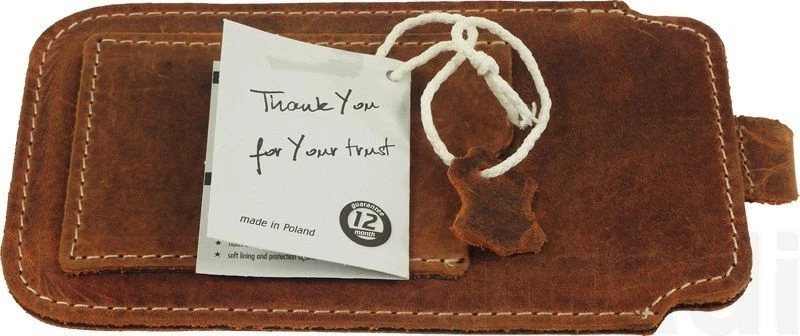 PULL-UP STRIP GENUINE LEATHER SLIM CASE WITH CARD POCKET SLEEVE POUCH FOR PHONE - Image 4 of 4