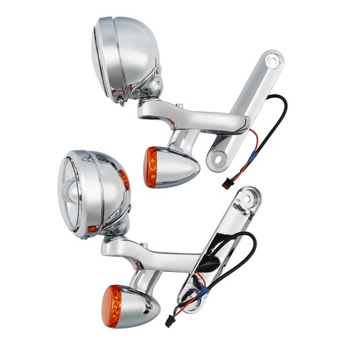 Turn Signal LED Spot Fog Light Bracket Fit For Harley Touring Road King 94-24 US - Picture 9 of 16