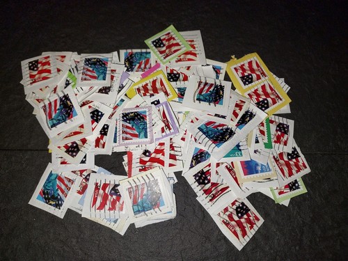 US Briefmarken 34 Cent US Flaggen Lot verschiedene auf Papier geklebt gebraucht gestempelt