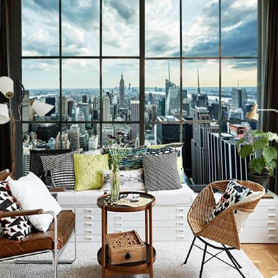 3d New York Apartment Window Wall Mural Wallpaper Living Room Bedroom Lounge Ebay