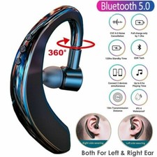 Wireless Bluetooth 5.0 Earpiece Noise Cancelling Headset Driving Trucker Ear Bud