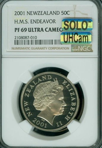 2001 NEW ZEALAND 50 CENTS NGC PF69 MAC UHCam SOLO FINEST SPOTLESS 1364 MINTED *