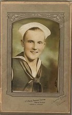 WW2 Photo US Navy Man Color Portrait Naval Training Studio