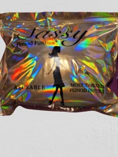 Women's So Sassy 3pk Solid Black Period Panties Size 2X New