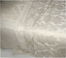 COORDINATO LETTO MATRIMONIALE REBRODE' TESSUTO JACQUARD COLORE SETA GIGLIO