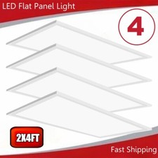 4Pcs 2x4 LED Flat Panel Light 7800LM 5000K Dimmable Drop Ceiling Troffer Fixture