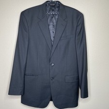JoS. A. Bank Men's Black Pinstripe Wool Single Breasted Blazer Size 42 L