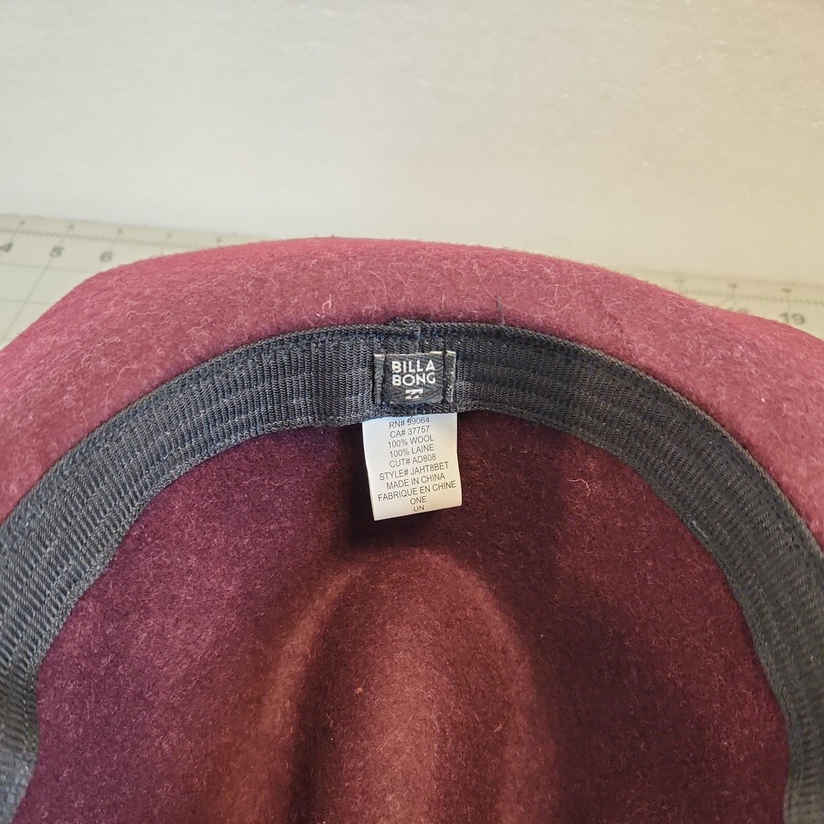 Billabong Fedora Hat 100% Wool Better Over Here Burgundy Faux Leather One Size il_fullxfull.7638107826_a8gk.jpg main image 4