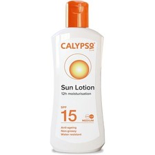 Calypso Sun Lotion SPF15 Water Resistant Anti Ageing 12hr Moisturising 200ml 54.95 per litre