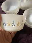 Vintage FIRE KING Candle Glow Atomic Glass Custard Cups 6oz Anchor Hock Lot of 4