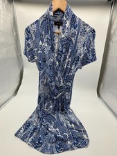 Karen Kane short sleeve, faux wrap Midi dress, size M, blue floral, flattering 