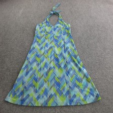 Ibex Dress Womens S Multicolor Wool Chevron Halter A Line Sundress Knee Length