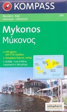 Kompass Bücher: Wanderkarte Nr. 249. Griechenland. Mykonos 1:35.000. A passend 