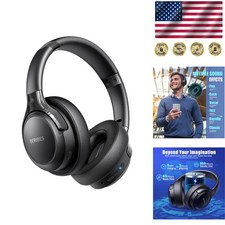 HiFi Stereo Over-Ear Headphones with Mic - 65 Hours Playtime, Lightweight Design