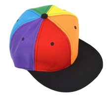 Pride Rainbow Panel Snapback Hat LGBT Bright Trucker Baseball Cap, Adjustable