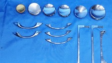 Vintage Lot 14 MCM Chrome Drawer Cabinet Furniture Handle Pulls Concave Round