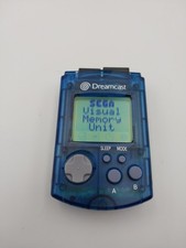 Sega Dreamcast VMU HKT-7000 Visual Memory Unit Transparent Blue NEW BATTERIES