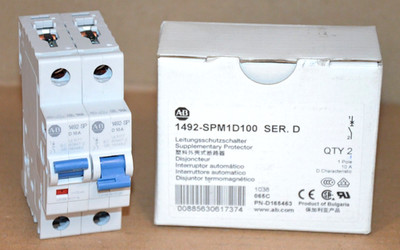 Allen-Bradley Leistungsschalter 1492-SPM1D100 Ser. D 2 Stück NEU OVP