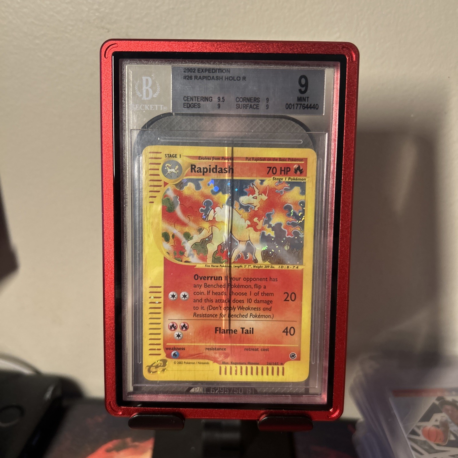 2002 Pokemon Expedition Rapidash Holo #26 Rare BGS 9 (Crack in Middle)