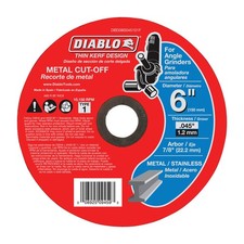 Diablo DBD060045101F Thin-Kerf Aluminum Oxide Metal Cut-Off Wheel 6 Dia. in.