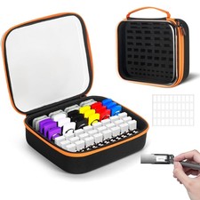 USB Flash Drive Case USB Storage with Labels, 72 Slots Thumb Drive Cases, Mem...