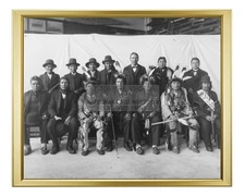 CHIPPEWA DELEGATION HISTORICAL MEETING 1900 8X10 GOLD FRAMED PHOTO