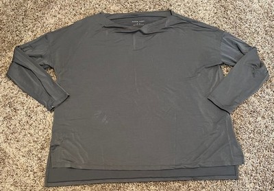 Paper Label 95% Tencel Long sleeve Top Size Medium Olive Green