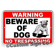 Beware of Dog Sign No Trespassing Guard Dog on Duty Sign Dogs Will Bite Attack