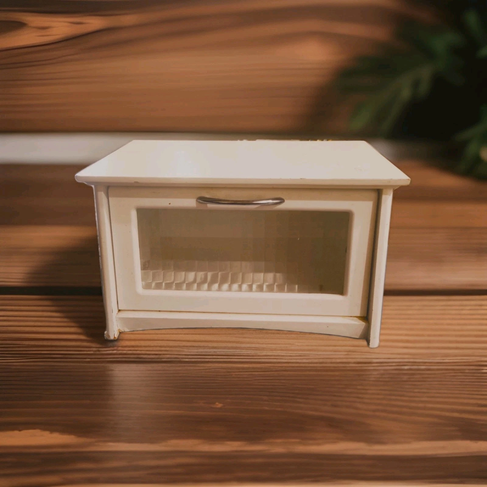 Vintage Bread Box Wood White With Beveled Glass MCM
Opens in a new window or tab