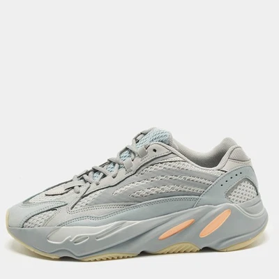 Haut bas Yeezy x Adidas Boost 700 V2 taille 44 bleu gris tricot tissu et cuir - Photo 1/4