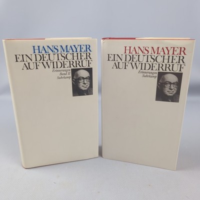 Hans Mayer Ein Deutscher Auf Widerruf Erinnerungen 2 Bände Komplett Suhrkamp