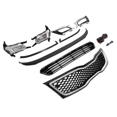 Grill & Fog Lamp & Cover Assembly W/Accessories Compatible with 2014-2015 Kia...