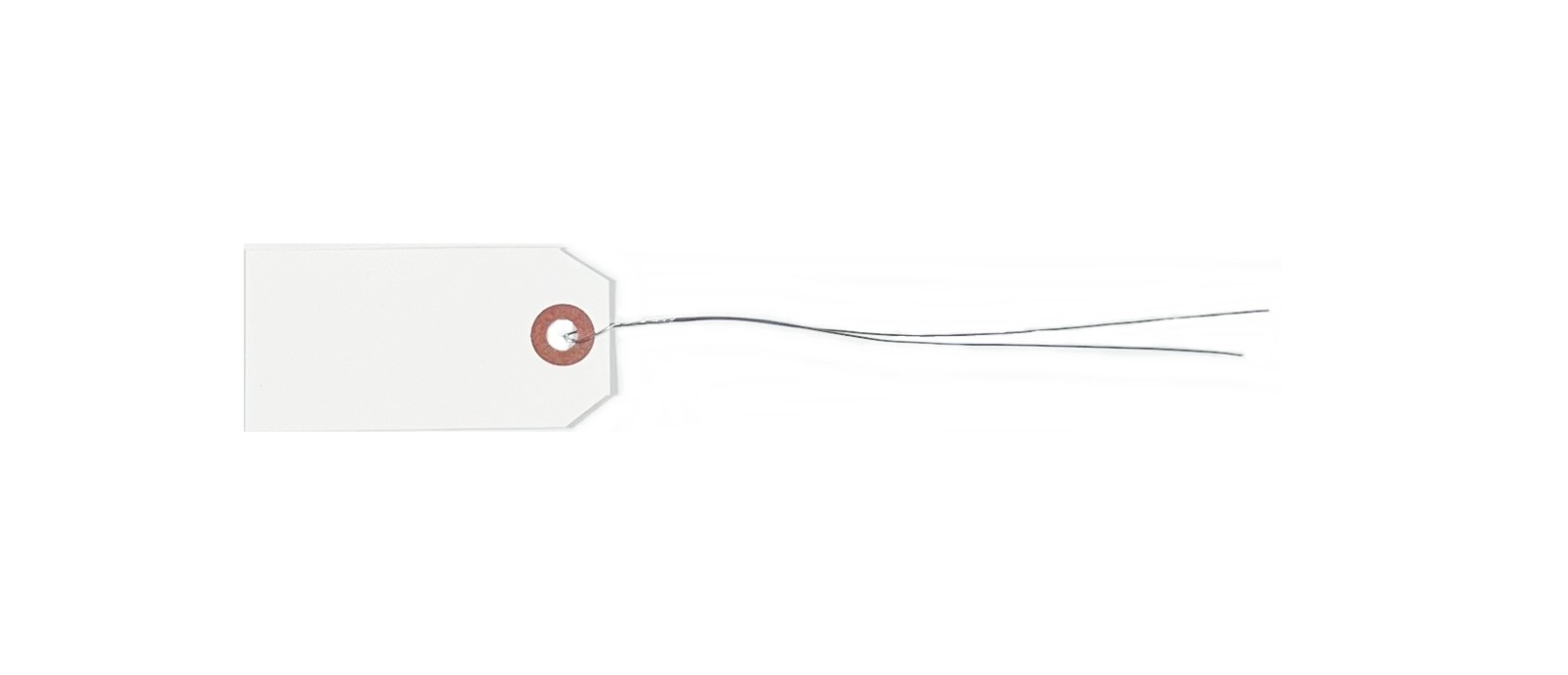 100 pcs- 31/4" x 1 5/8" Size 2 White Inventory Pre-Wired Price Tags with Wire