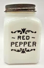 Vintage Milk Glass RED PEPPER Spices Shaker with Lid