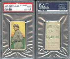T206 Roger Bresnahan batting HOF ~~ PSA 2 ~~ American Beauty 350 Frame back!