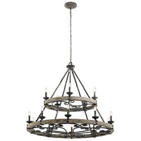Kronleuchter Camelot 8 In Zink Holz 15-Flmg Ø110Cm Verstellbar Wohnzimmer Lampe