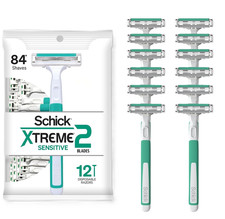 Xtreme 2 Blade Sensitive Skin Disposable Razor for Men, Pack of 12 (Packaging Ma