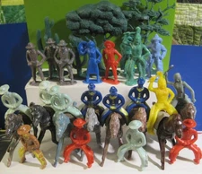 MARX REL AJAX WESTERN TOWN PLAYSET INDIAN COWBOY HORSE 60MM PLASTIC TOY SOLDIERS