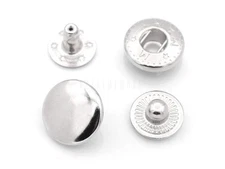 50 Sets Silver Snap Buttons S-Spring Socket Popper Fasteners for Jacket Bag C...