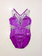 STUNNING GK Elite Medium Gymnastics Dance leotard Mystique MAGENTA Holographic