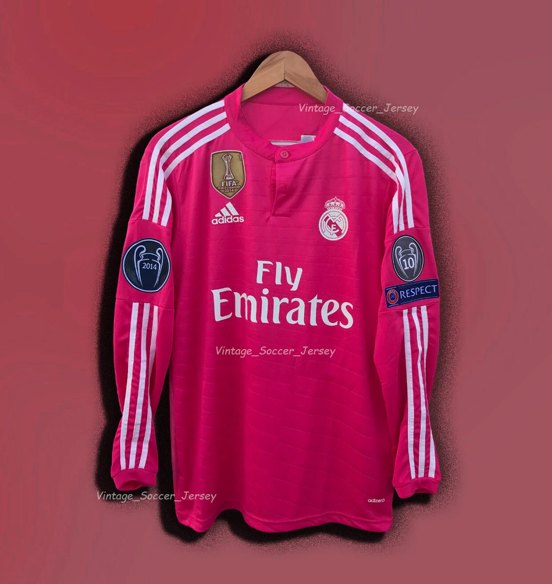 Real madrid pink sales jersey long sleeve