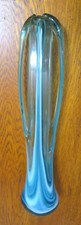 MCM Murano Four Fingers Stretch Swirl Vase Light Blue 18  