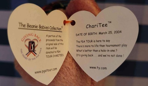 ⛳️ ChariTee ⛳️ 2004 TY Beanie Baby Bear - MWMT'S - Imagen 4 de 6