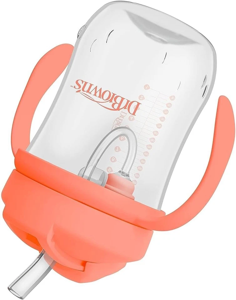 Dr. Brown's Milestones Baby's First Straw Sippy Cup 6m+ Coral 9oz Libre de BPA Foto 4 de 4