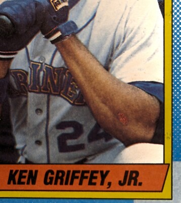 1990 Topps KEN GRIFFEY JR. All-Star Rookie #336 Bloody Scar ERROR